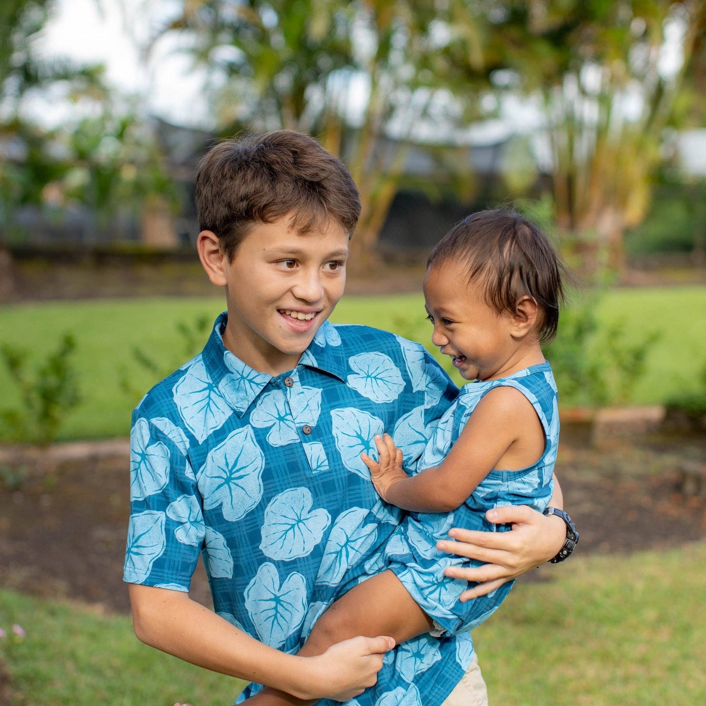 Blue Palaka Kalo Tank Bamboo Tank Romper
