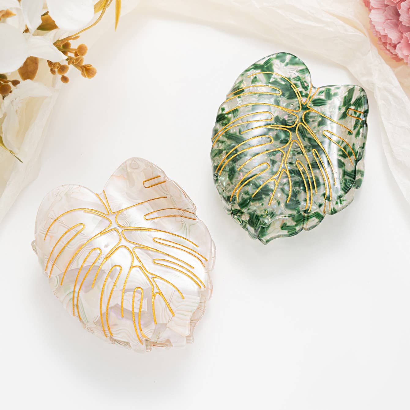 Monstera Leaf Hair Claw, Tropical Plant Hair Accessory