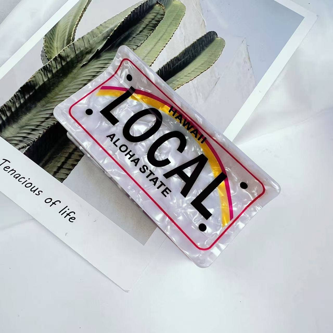 Hawaii LOCAL Aloha State License Plate Hair Claw