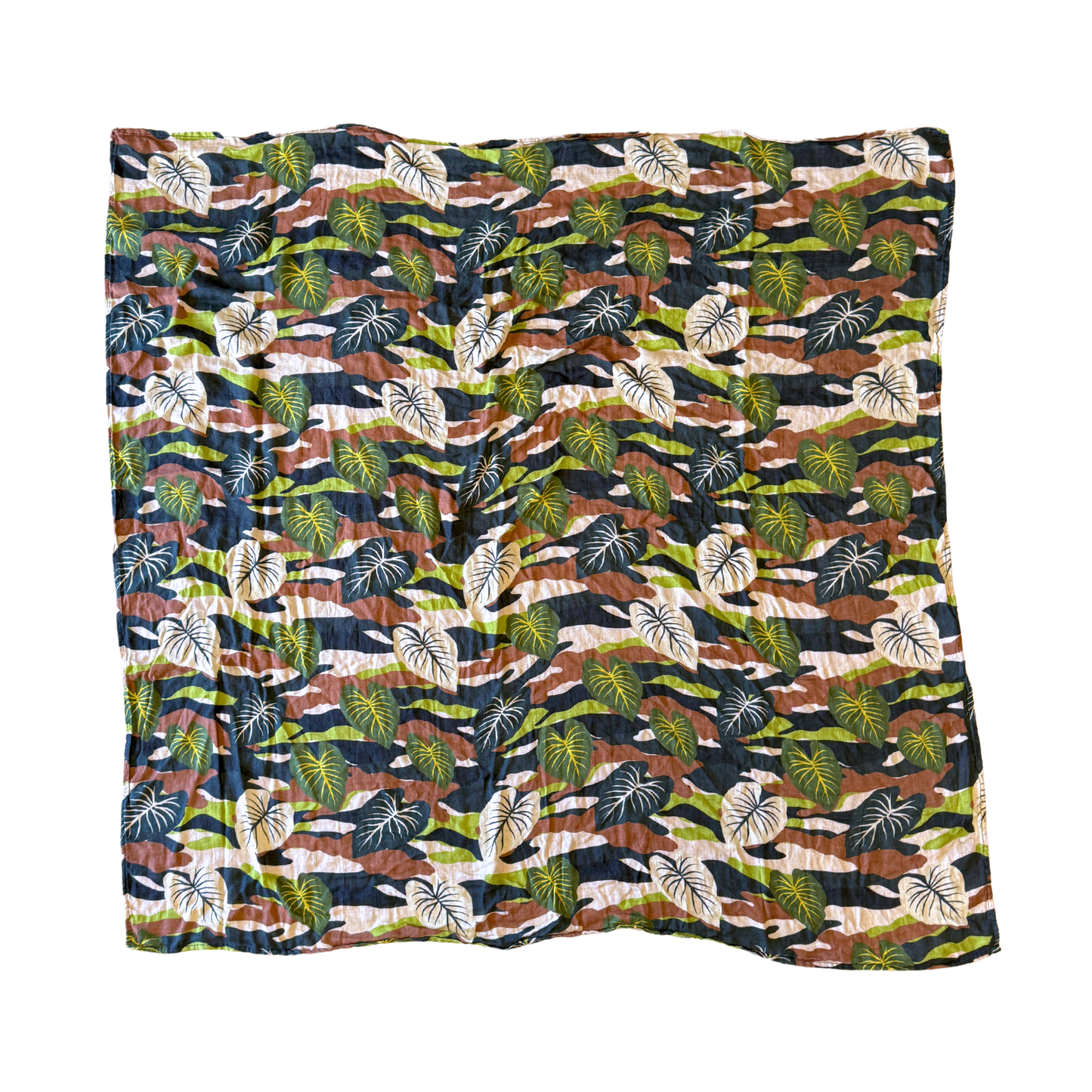 Green Camo Kalo Kapa Moe - Hawaiian Bamboo Swaddle