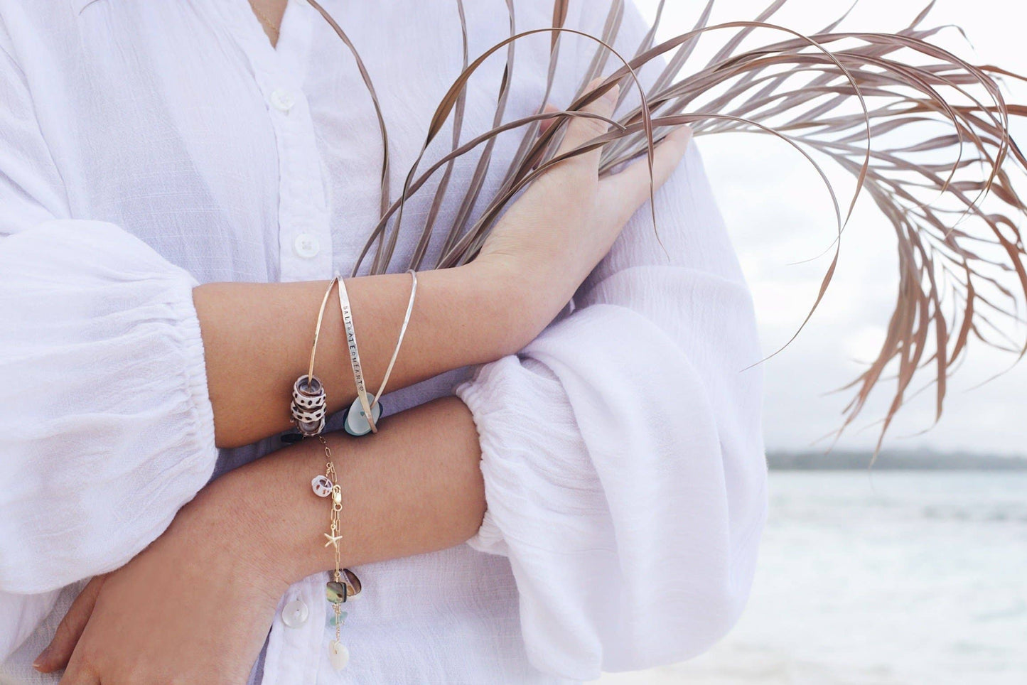 Gold Ocean Charm Bracelet