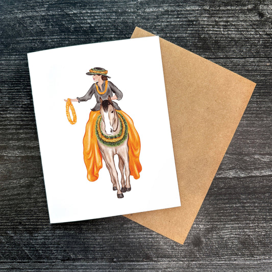 Pa'u Girl (Orange) | Greeting Card