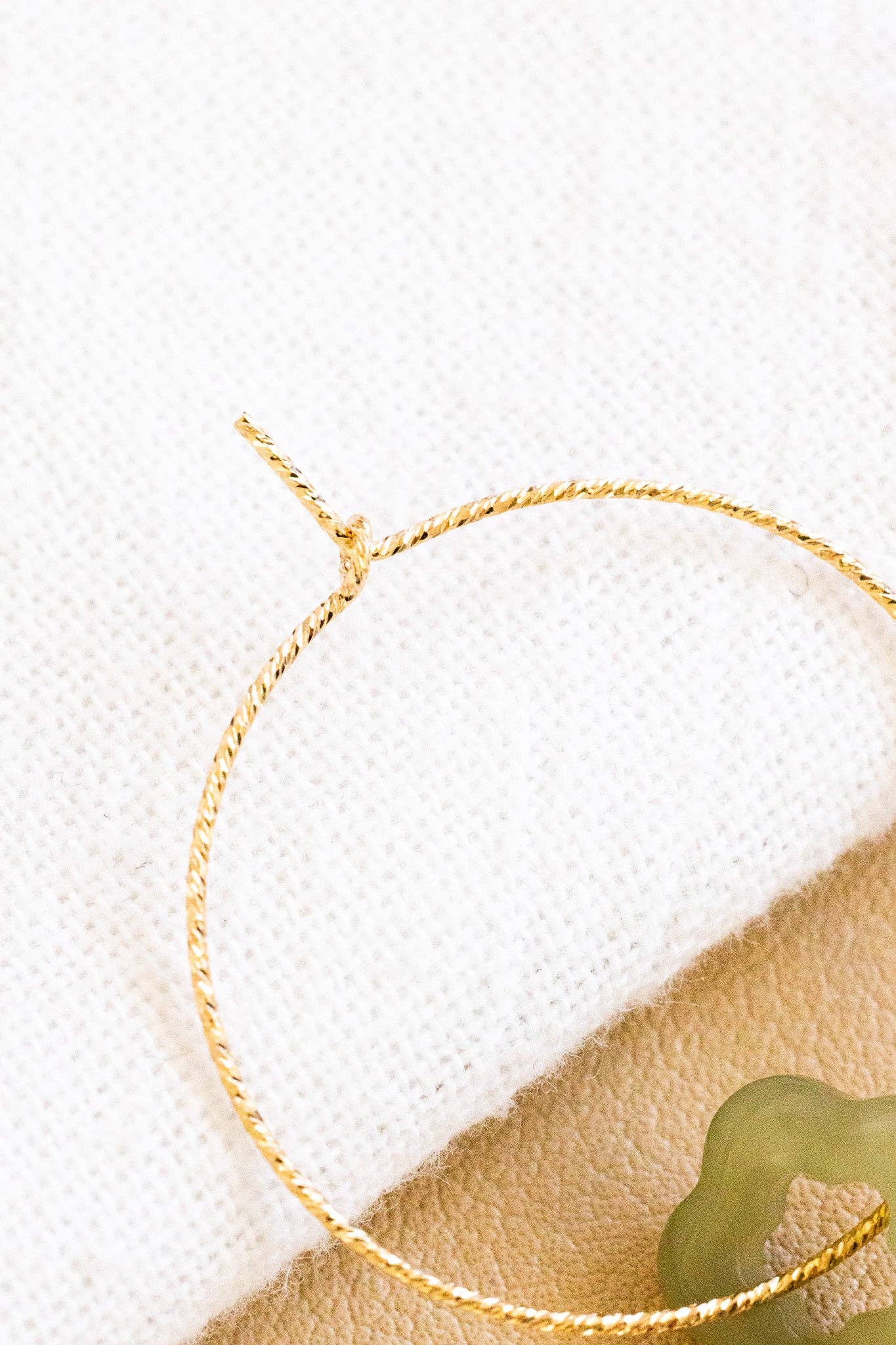 Jade Flower Twisted Hoops