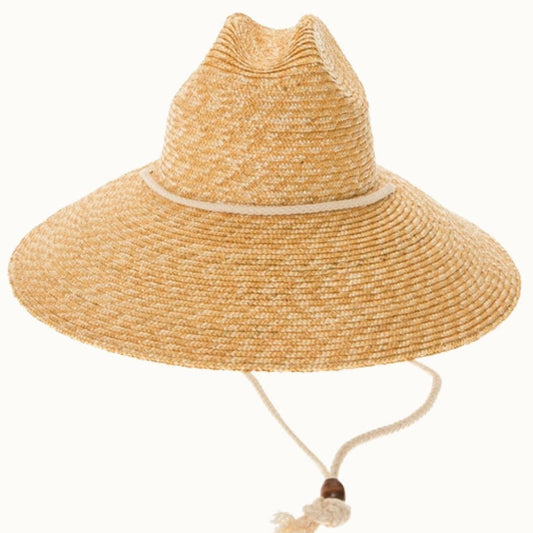 Structured Straw Lifeguard Hat with Chin Cord