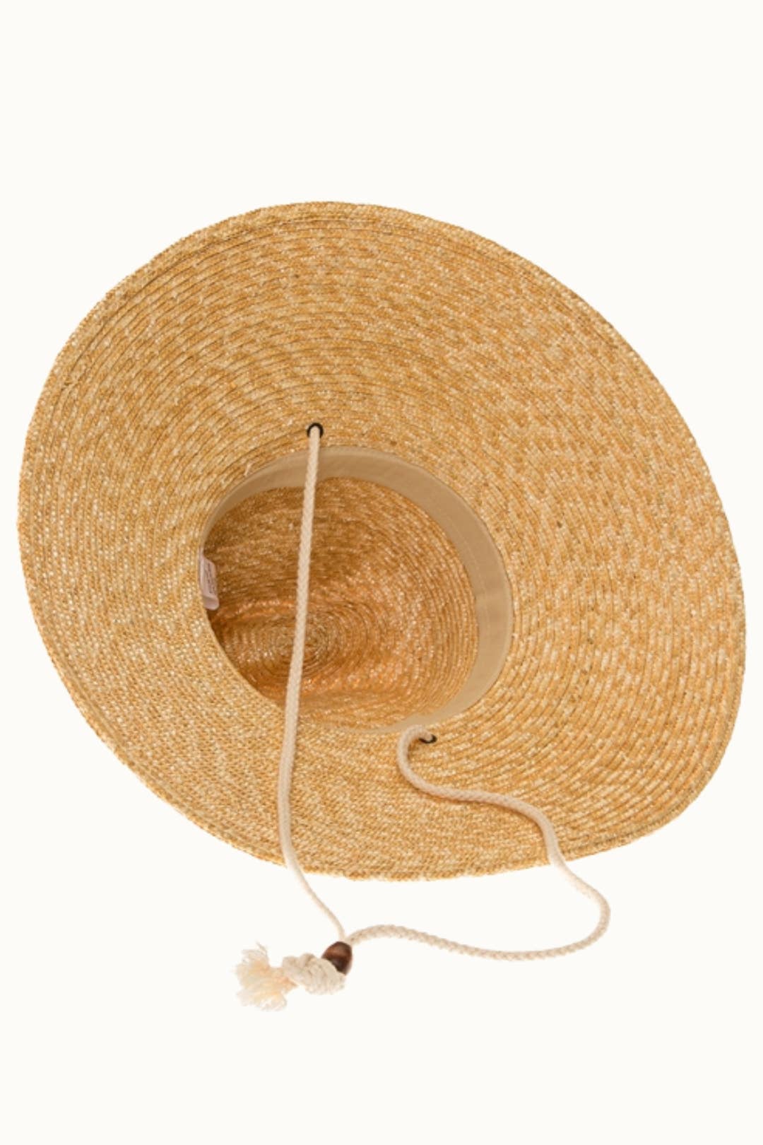 Structured Straw Lifeguard Hat with Chin Cord