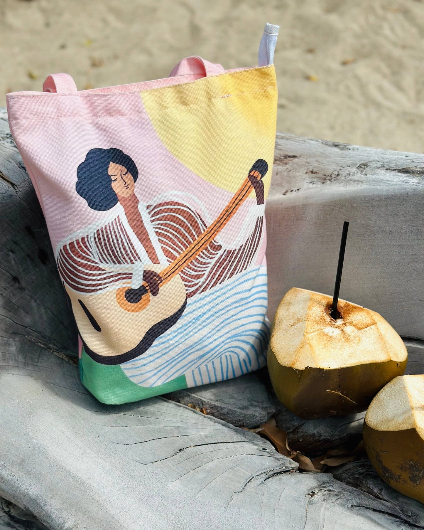 "Ukulele Girl" Tote Bag – Inspired by Hawaii 🌊
