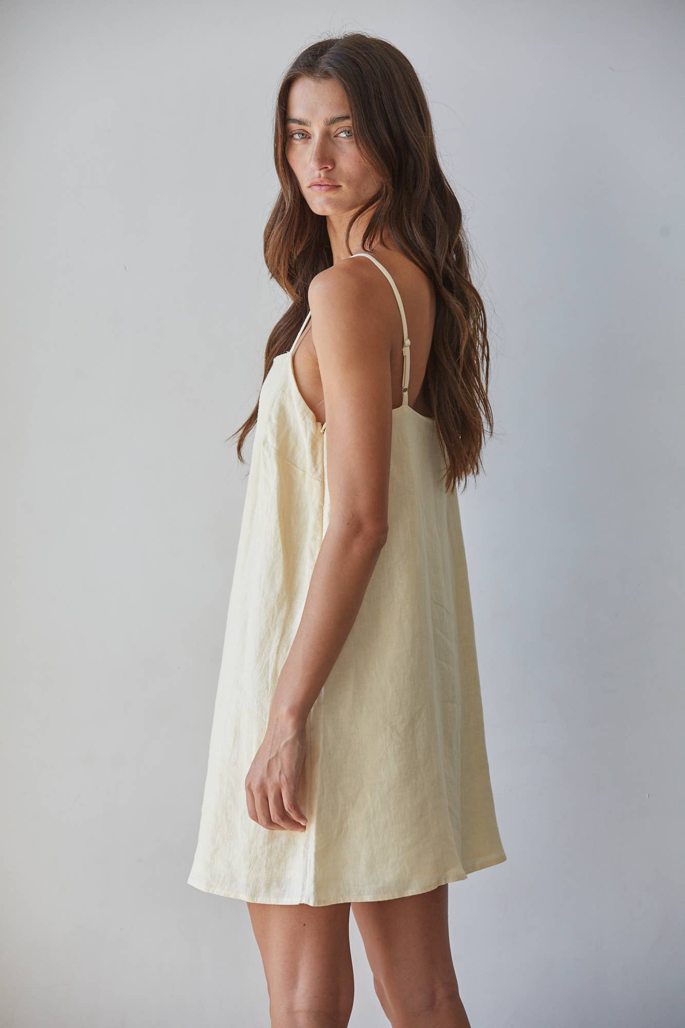 Woven Linen Mini Dress