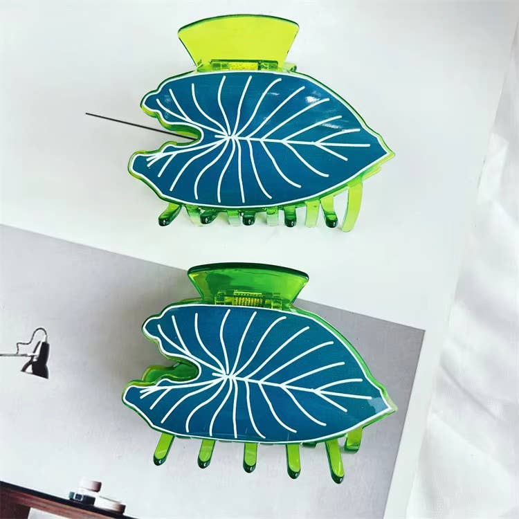 Tropical Monstera Leaf Hair Claw, Summer Botanical Hair Clip