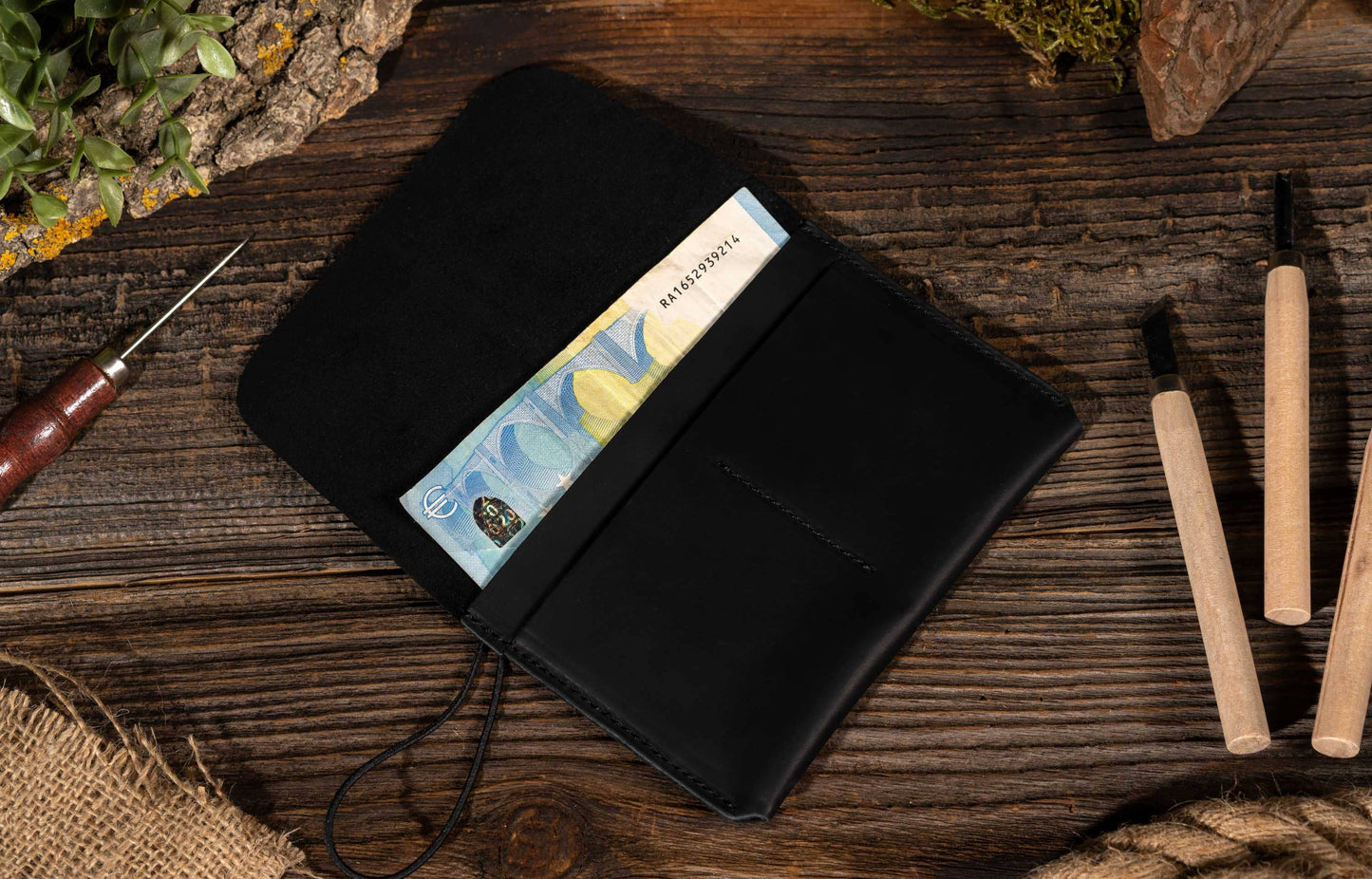Passport Cover, Genuine Leather Passport Holder With Strap