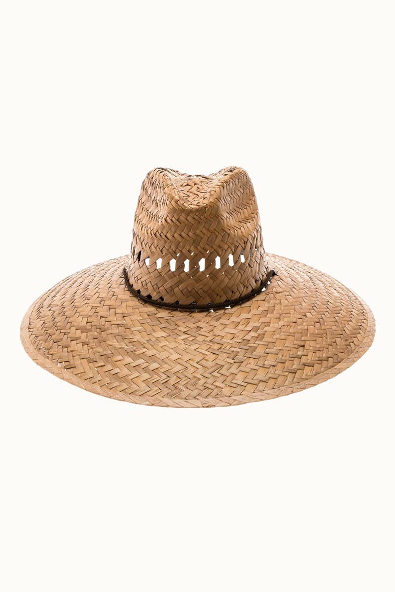 Palm Leaf Lifeguard Hat with Vented Pattern & Chin Cord