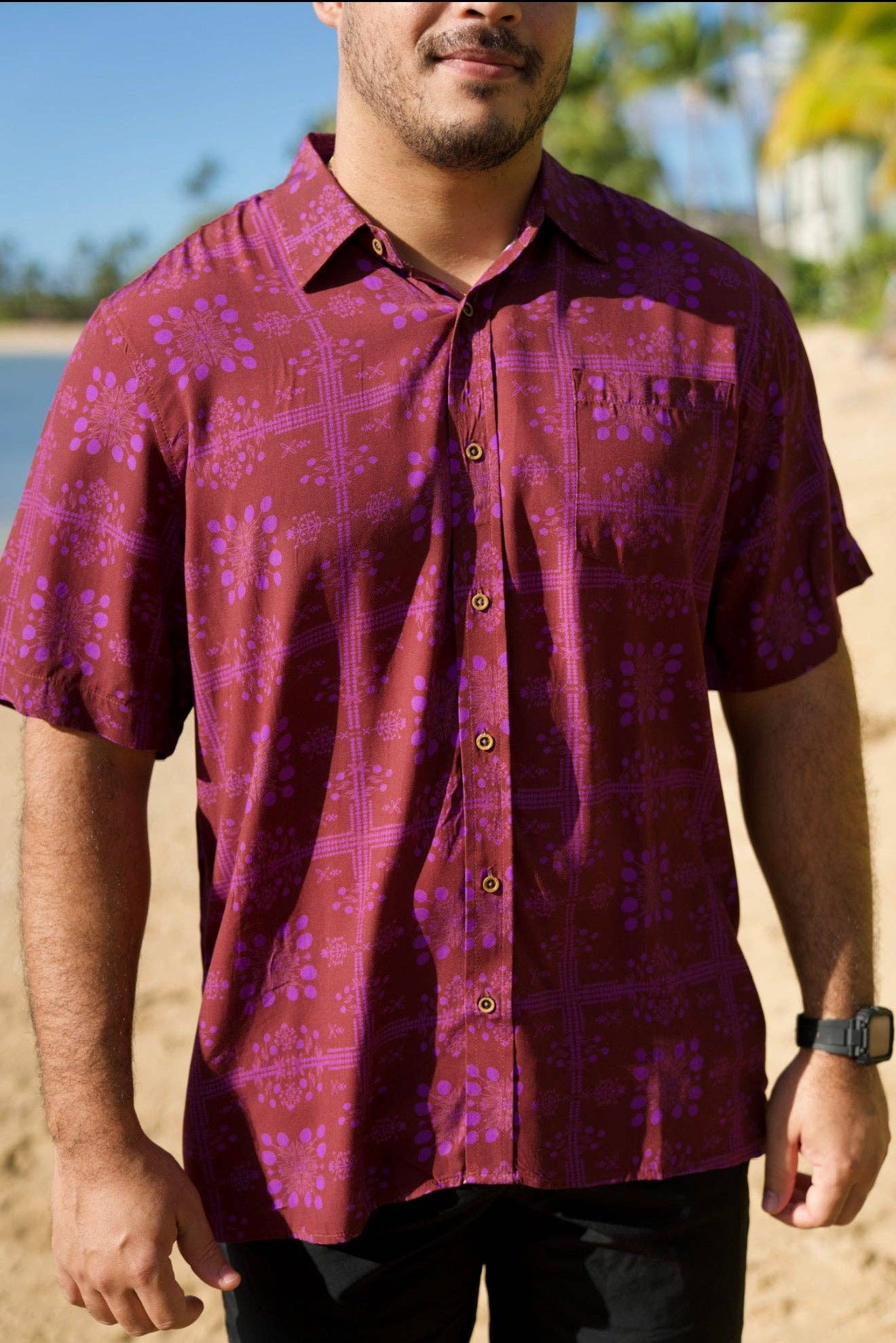 Mango Sunset Men’s Aloha Shirt