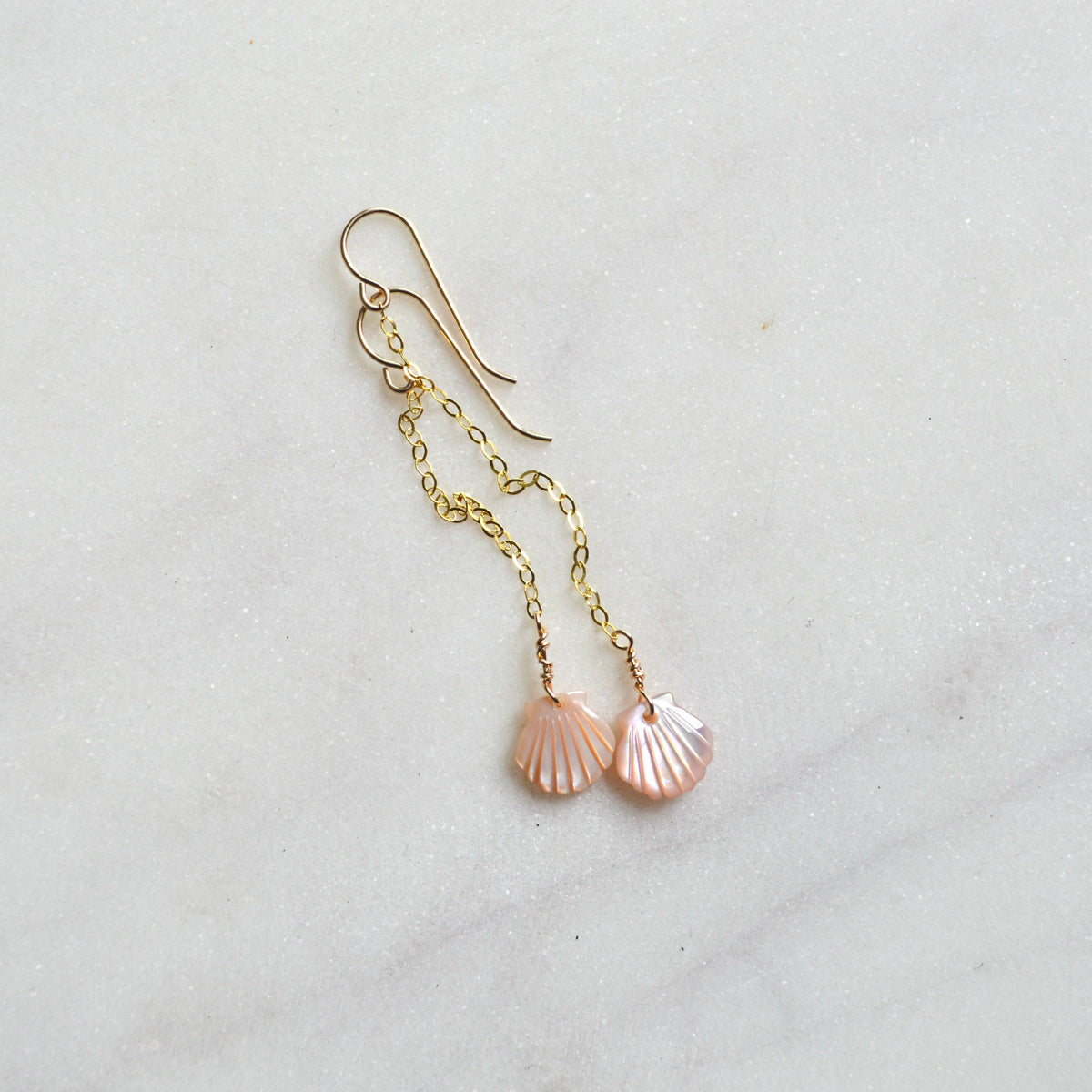 Pink Scallop Shell Earrings