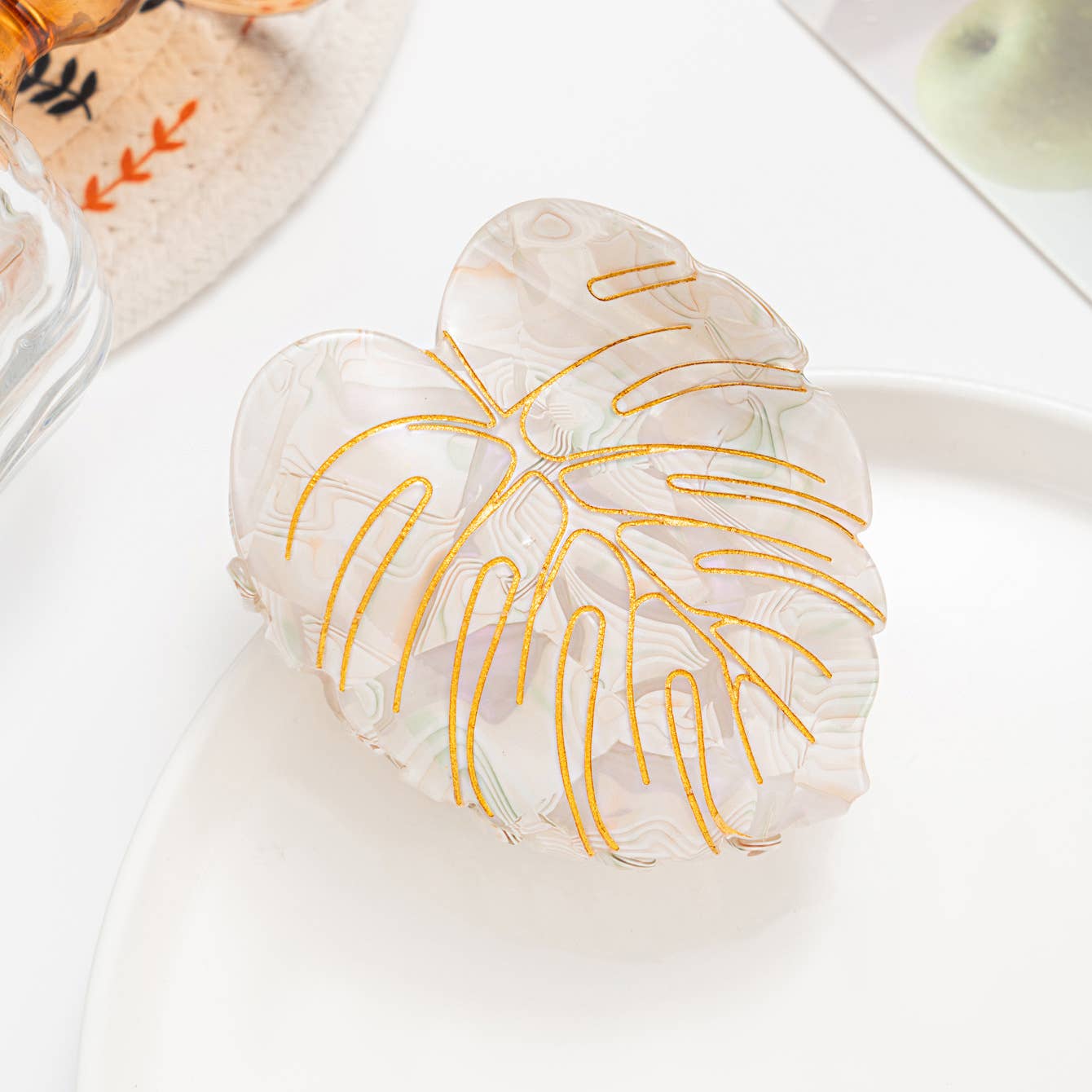 Monstera Leaf Hair Claw, Tropical Plant Hair Accessory