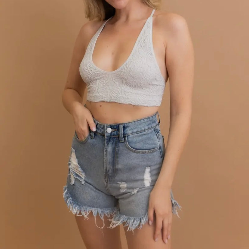 Basic Ribbed Crop - Ivory