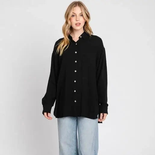 Collared Button Down Front Patch Pocket Shirts