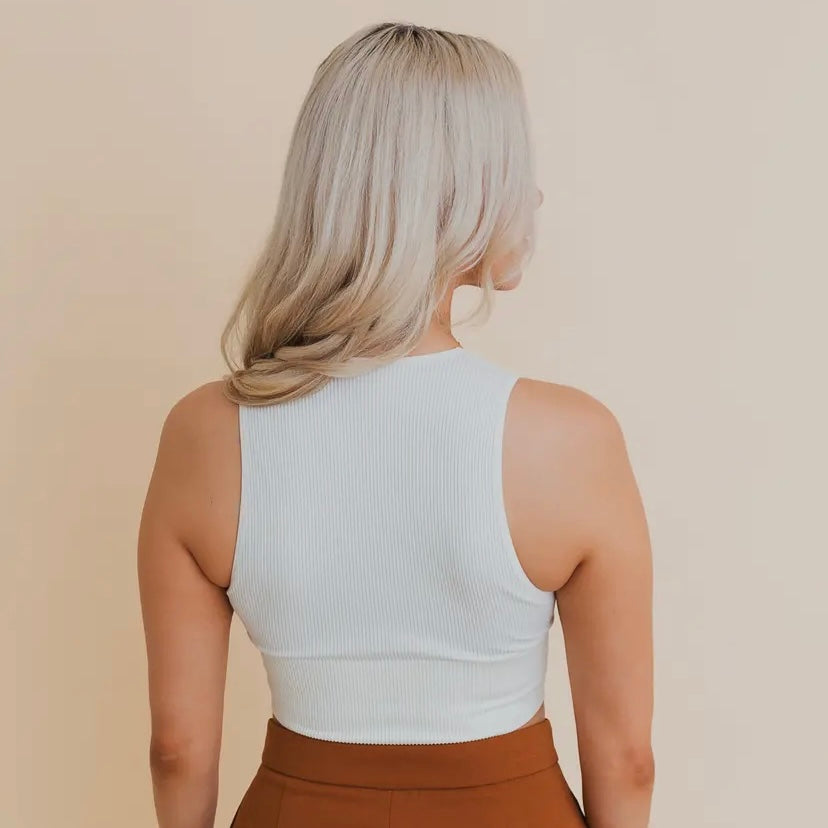 Basic Ribbed Crop - Ivory