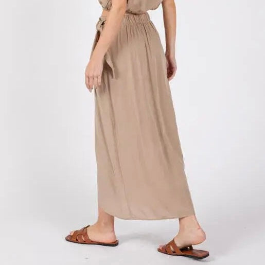Wrap Midi Skirt With Side Tie