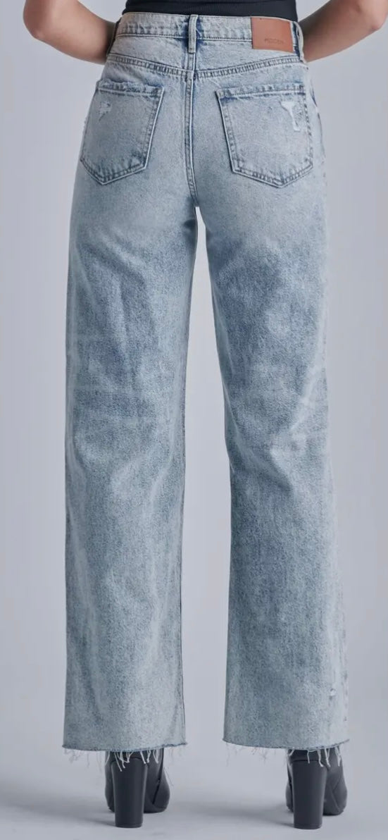 Medium Wash Distressed Dad Jeans