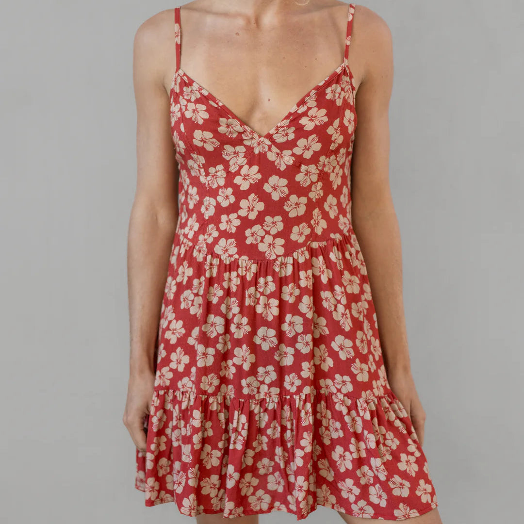 Tallulah Dress- Burnt Hibiscus