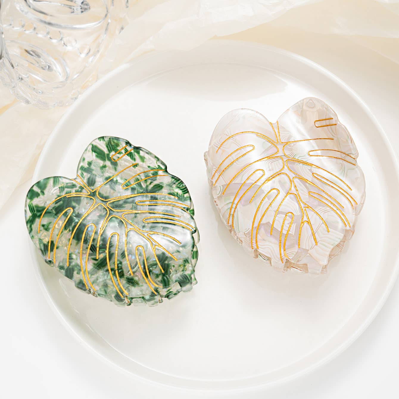 Monstera Leaf Hair Claw, Tropical Plant Hair Accessory