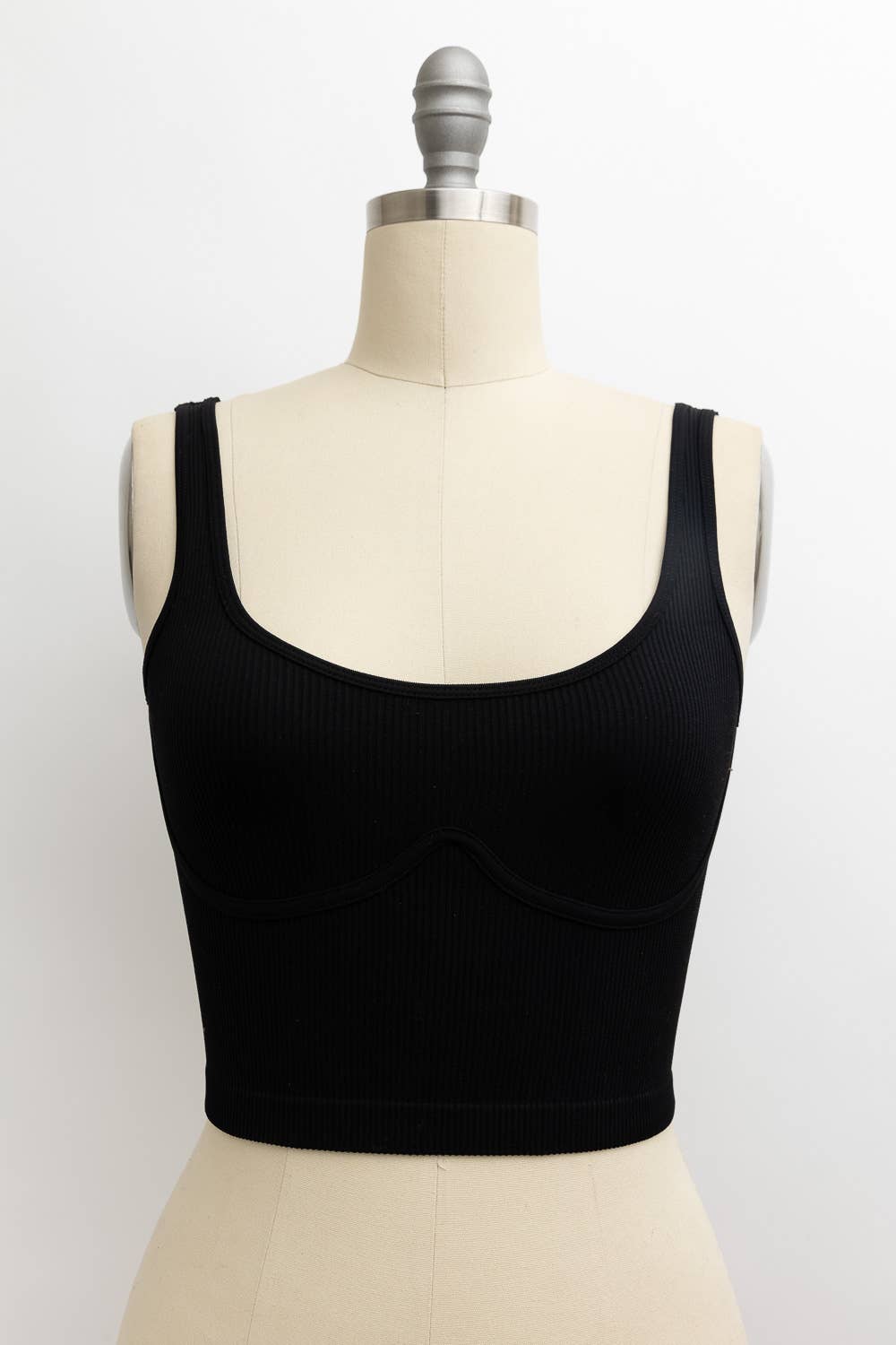 Ribbed Underline Seams Brami Top - Comfy Stretchy
