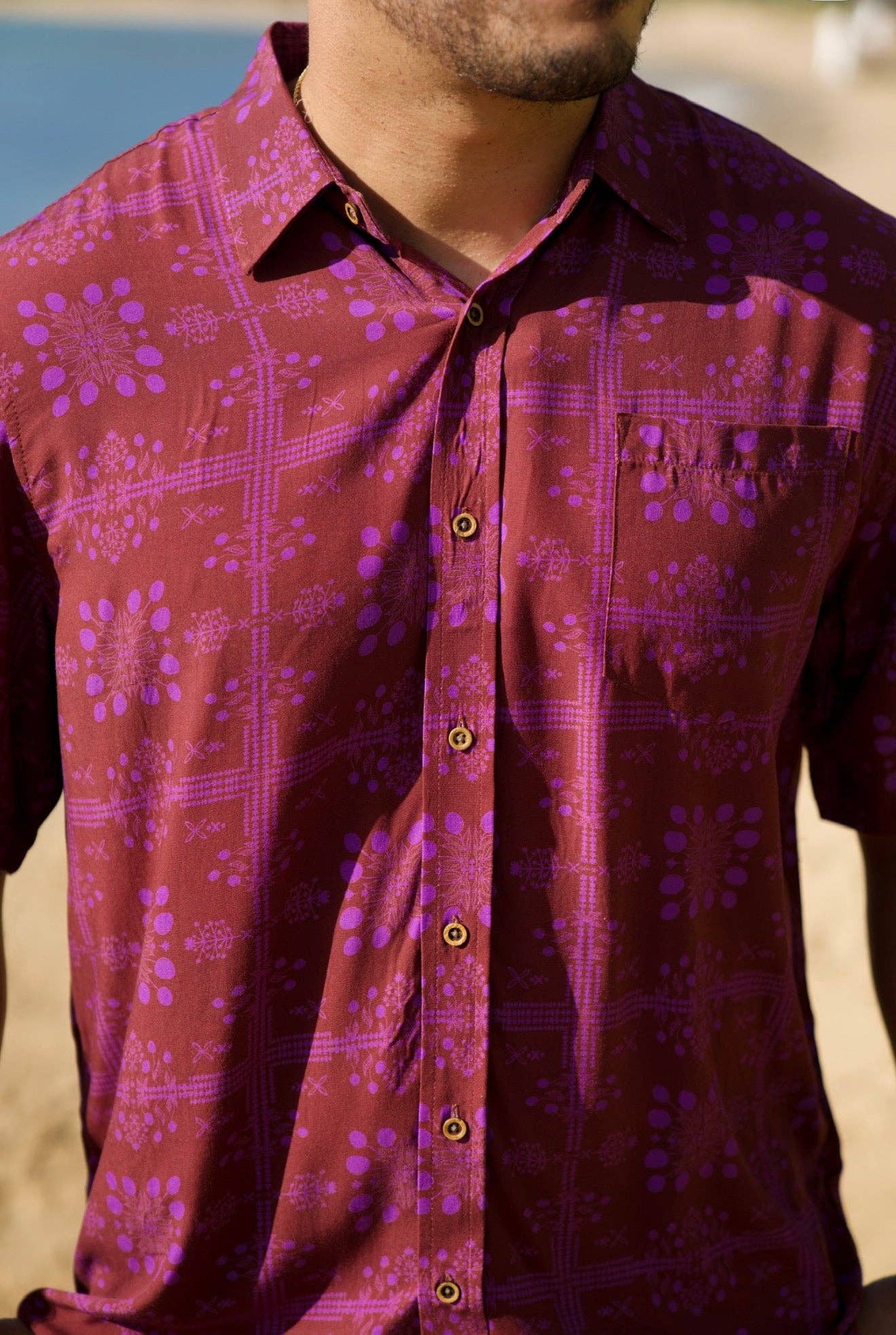 Mango Sunset Men’s Aloha Shirt