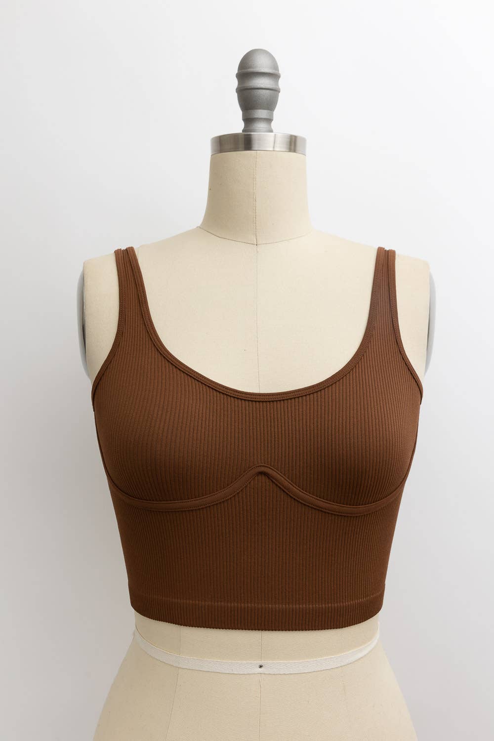 Ribbed Underline Seams Brami Top - Comfy Stretchy