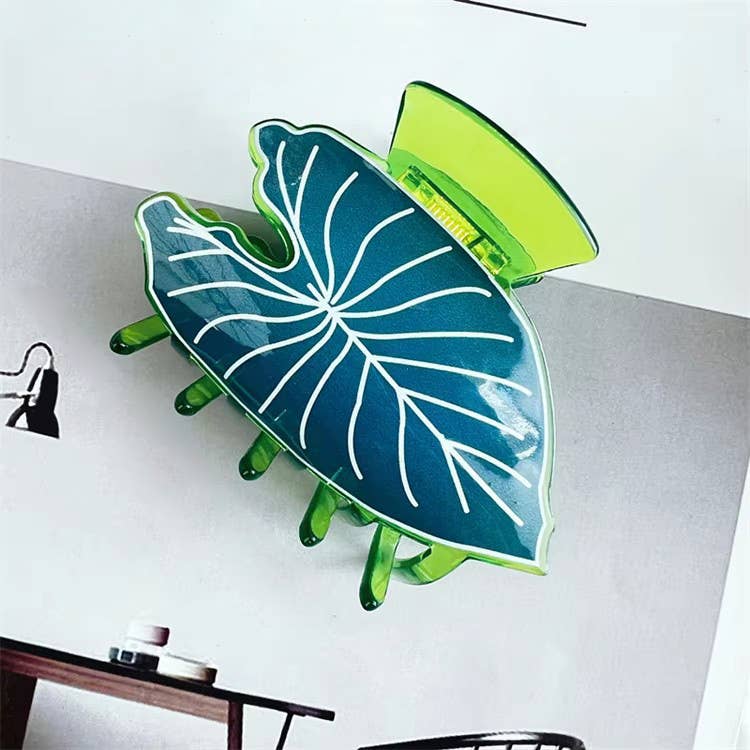 Tropical Monstera Leaf Hair Claw, Summer Botanical Hair Clip