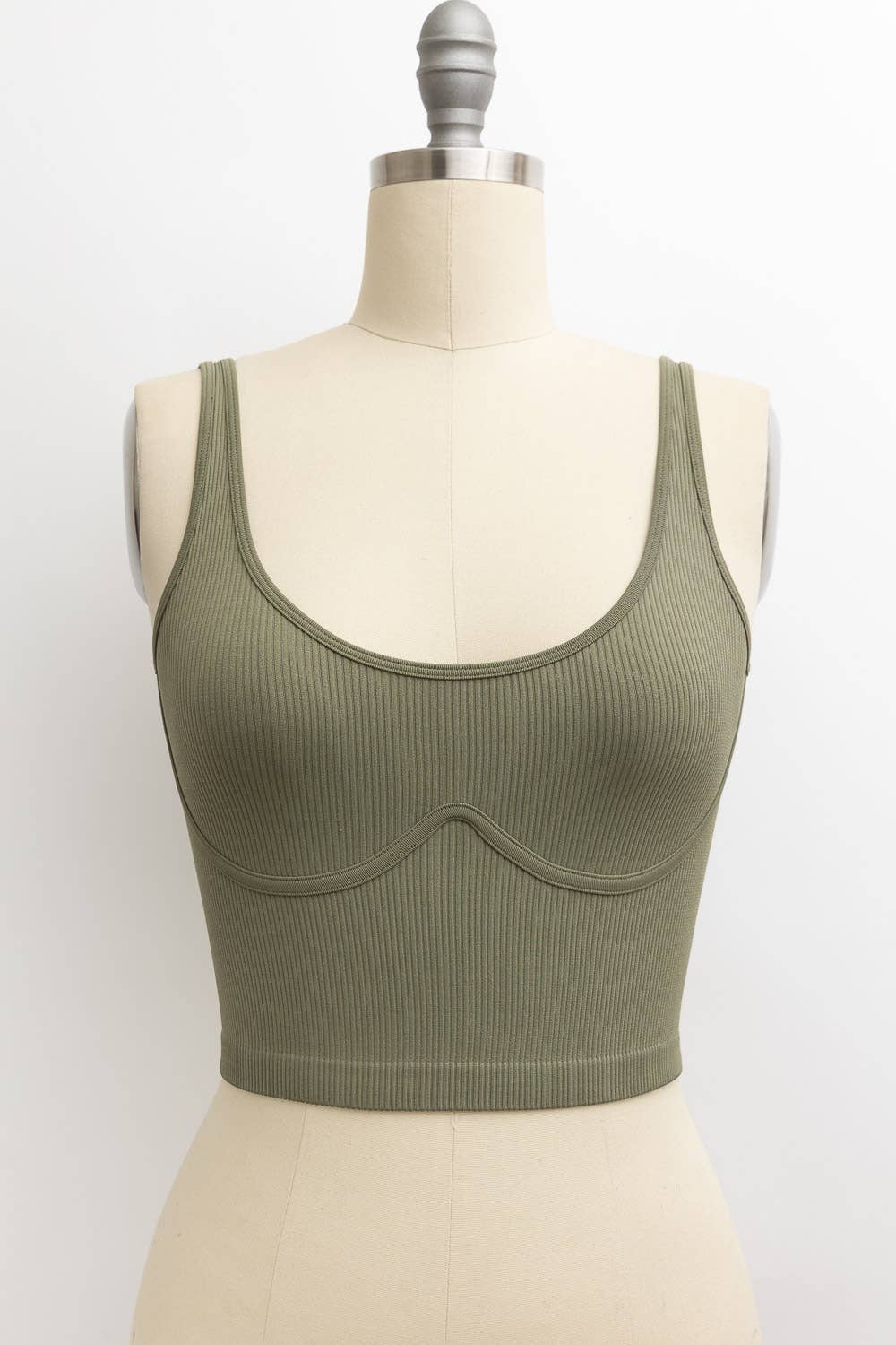 Ribbed Underline Seams Brami Top - Comfy Stretchy