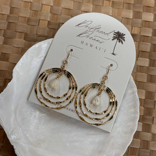 Pīkake Triple Gold Hoop