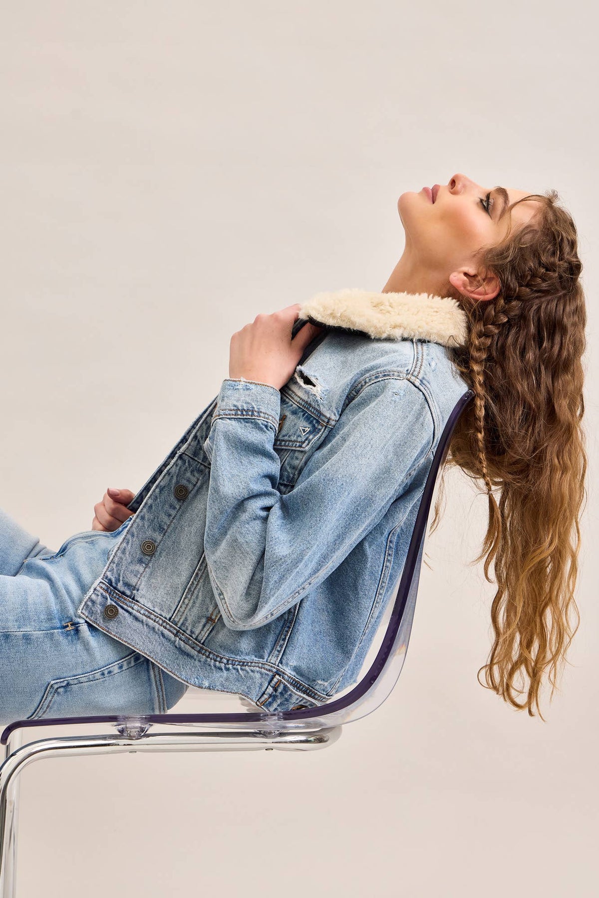BASIC JACKET WITH FUR COLLAR