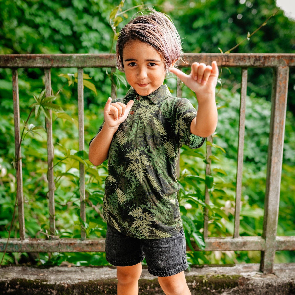 Green Hawaiian Ferns Polo