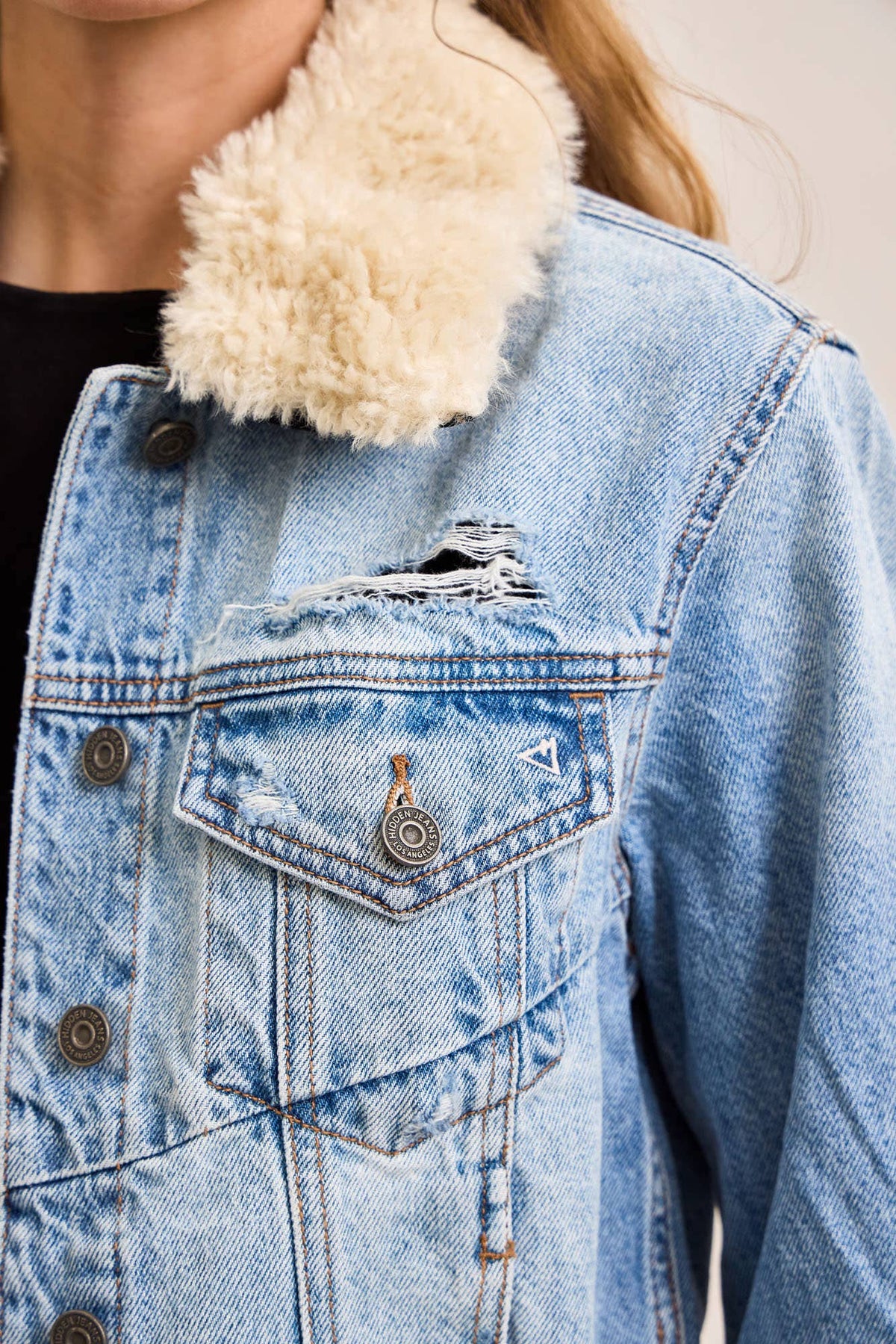 BASIC JACKET WITH FUR COLLAR