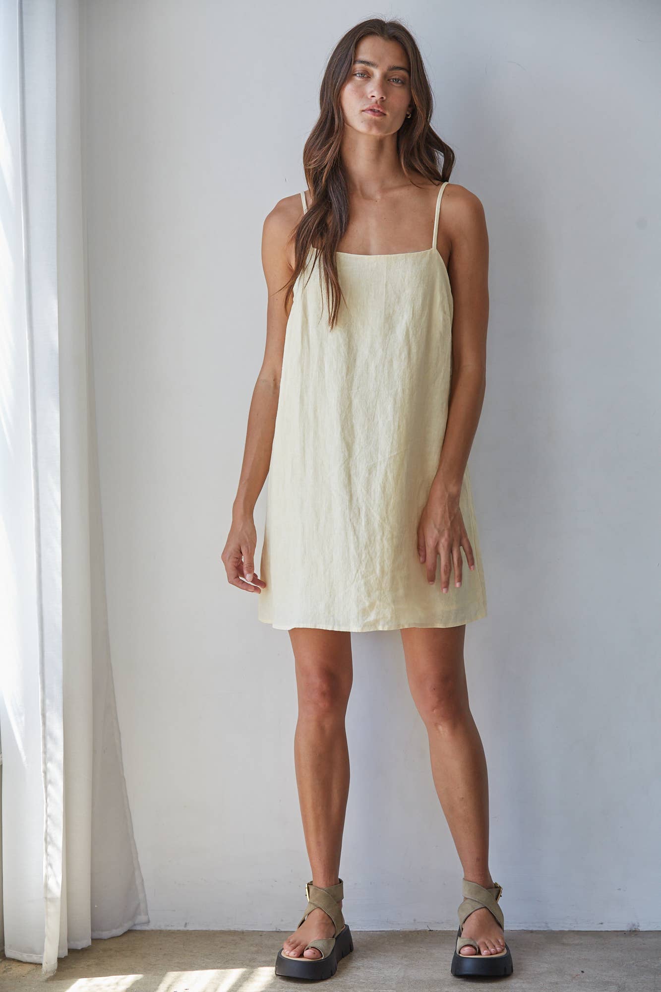 Woven Linen Mini Dress