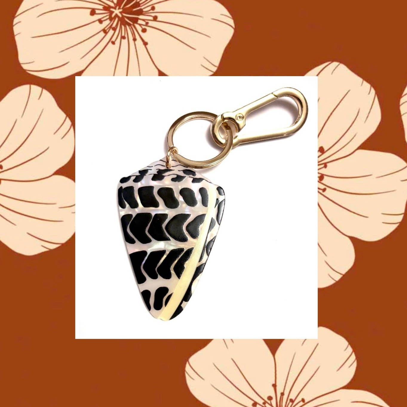 Hebrew Cone Shell Keychain