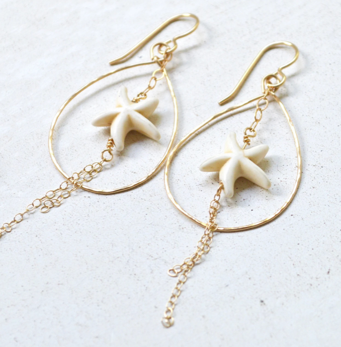 Magnesite Starfish Earrings