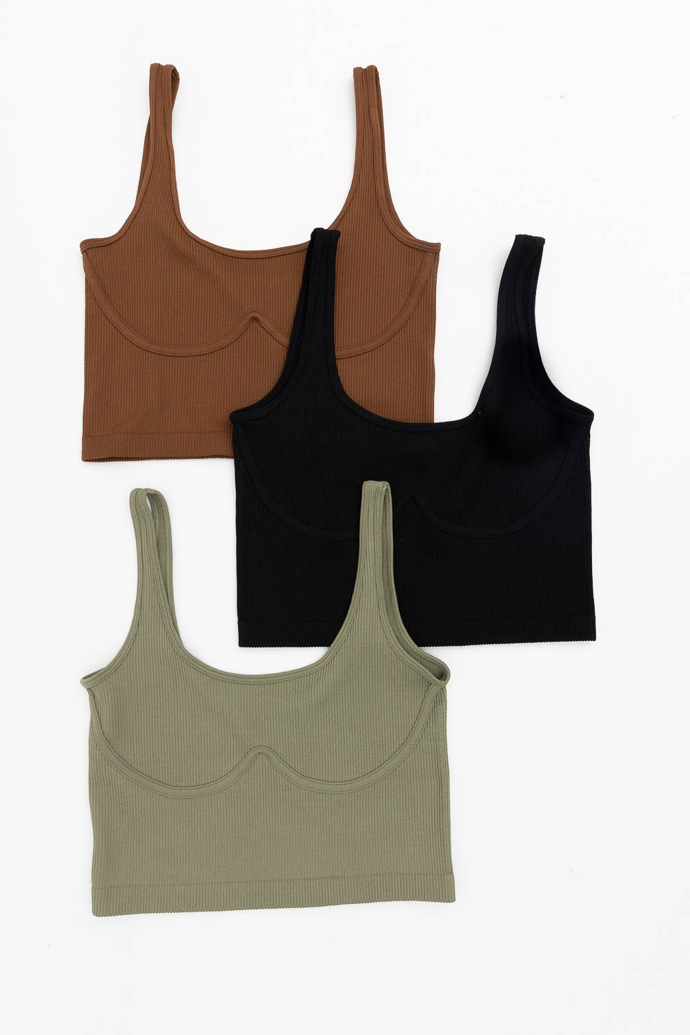 Ribbed Underline Seams Brami Top - Comfy Stretchy