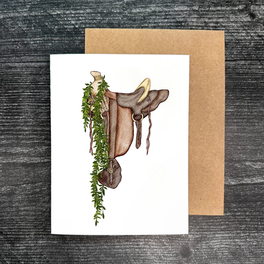 Maile Hawaiian Tree Saddle | Greeting Card