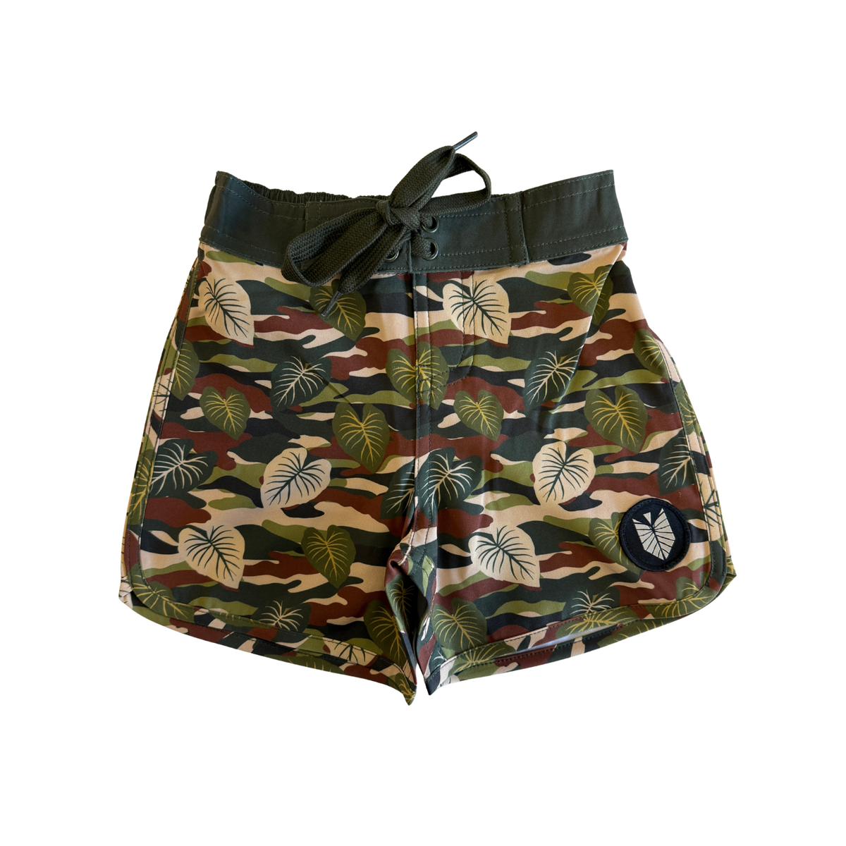 Green Camo Kalo 4-Way Stretch Boardshorts