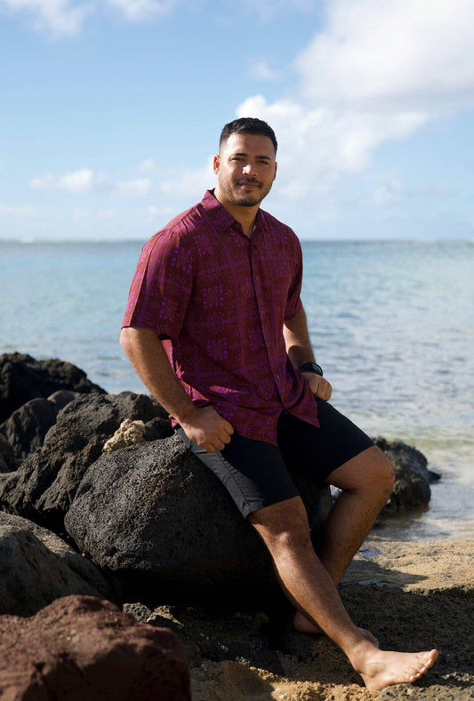 Mango Sunset Men’s Aloha Shirt