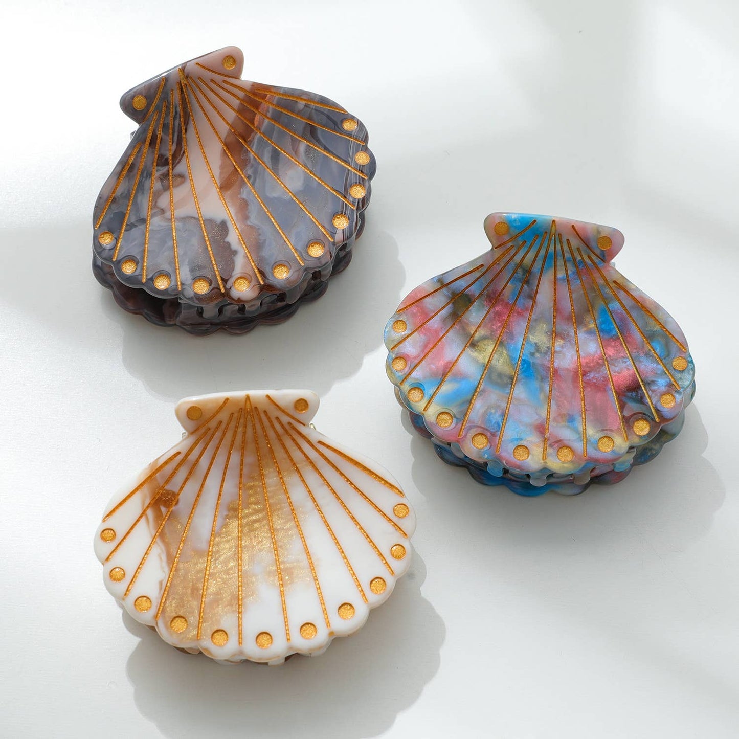 Eco-Friendly Claw Clip Hand Painted Seashell