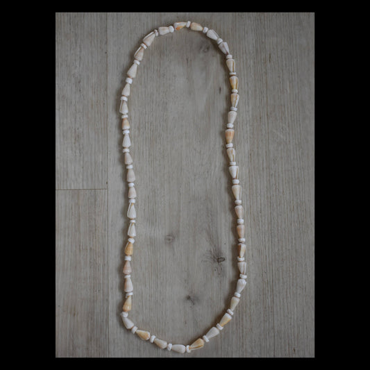 Cream Cone Shell + Puka Shell Lei