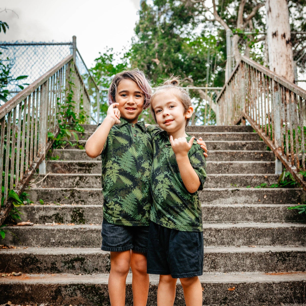 Green Hawaiian Ferns Polo