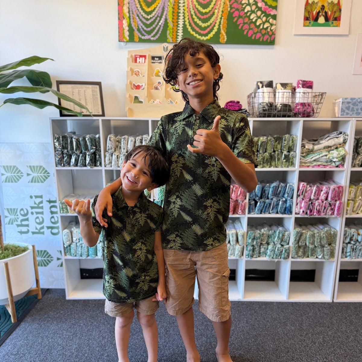 Green Hawaiian Ferns Polo