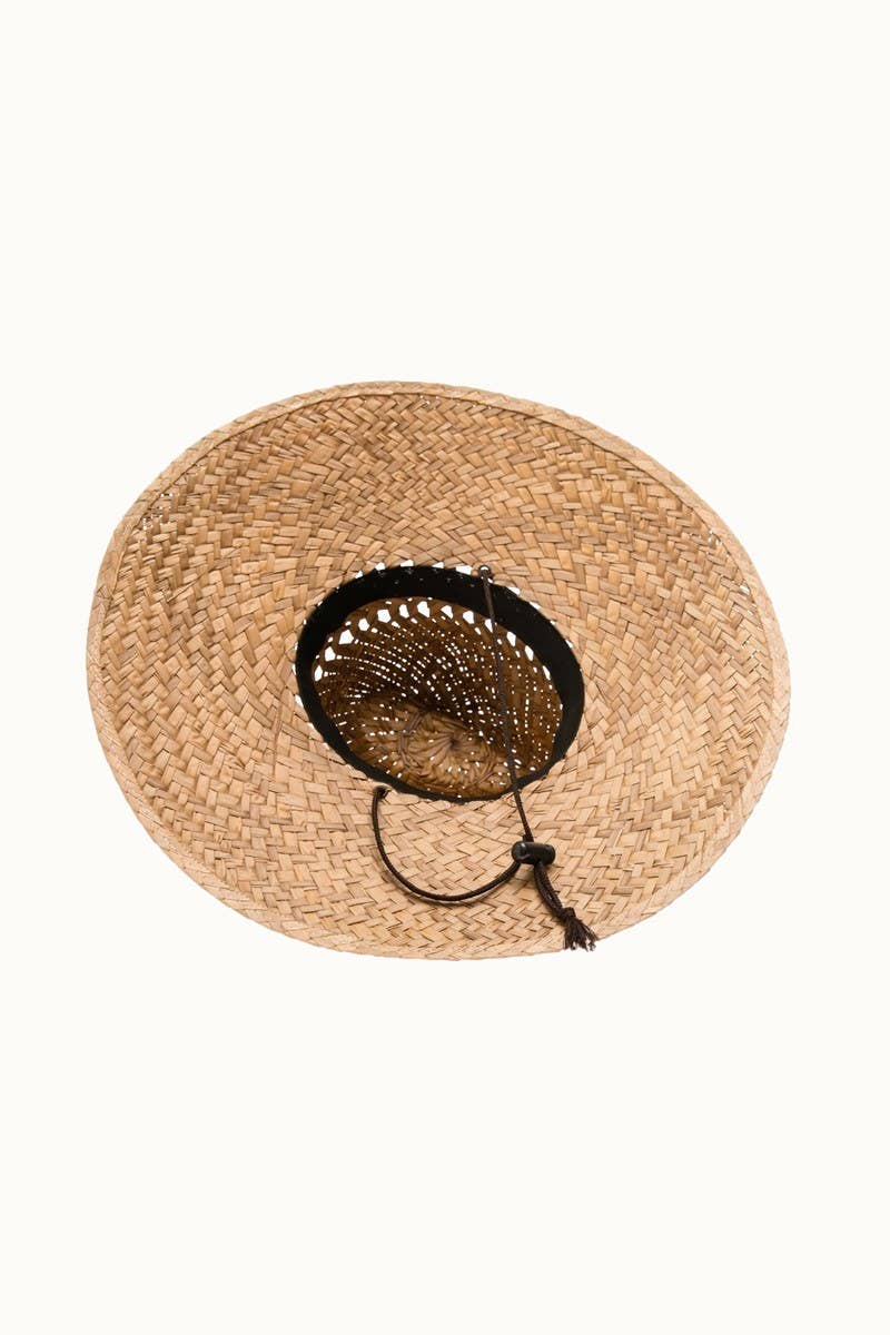 Palm Leaf Lifeguard Hat with Vented Pattern & Chin Cord