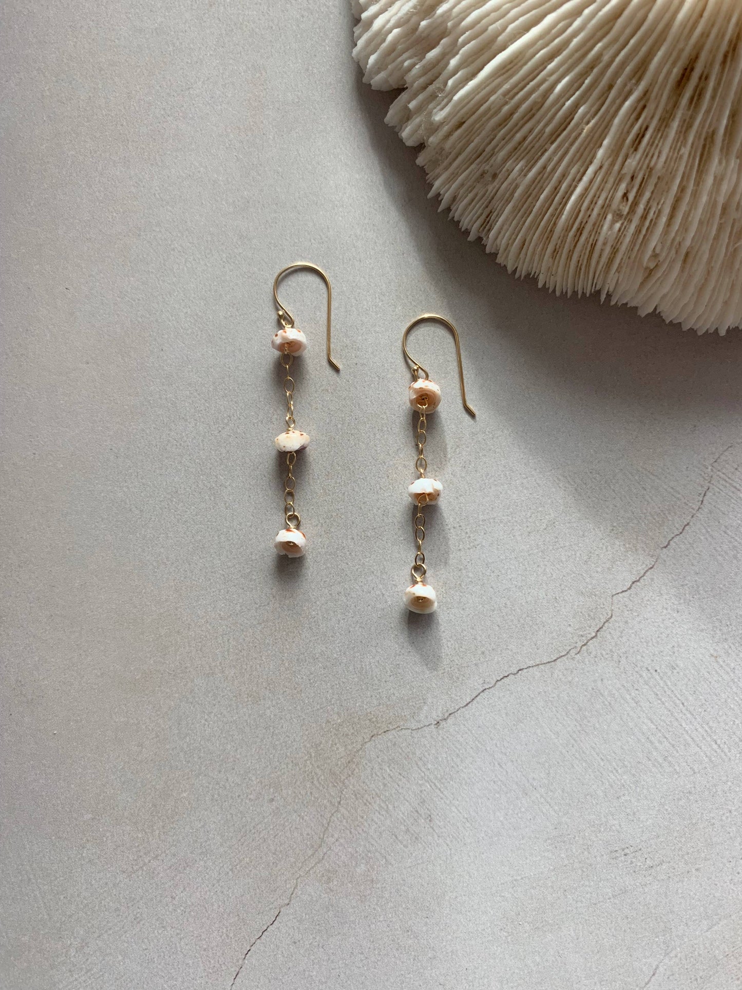 Puka Shell Trio Drop Earrings