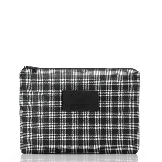Mid Pouch - Black On White Palaka