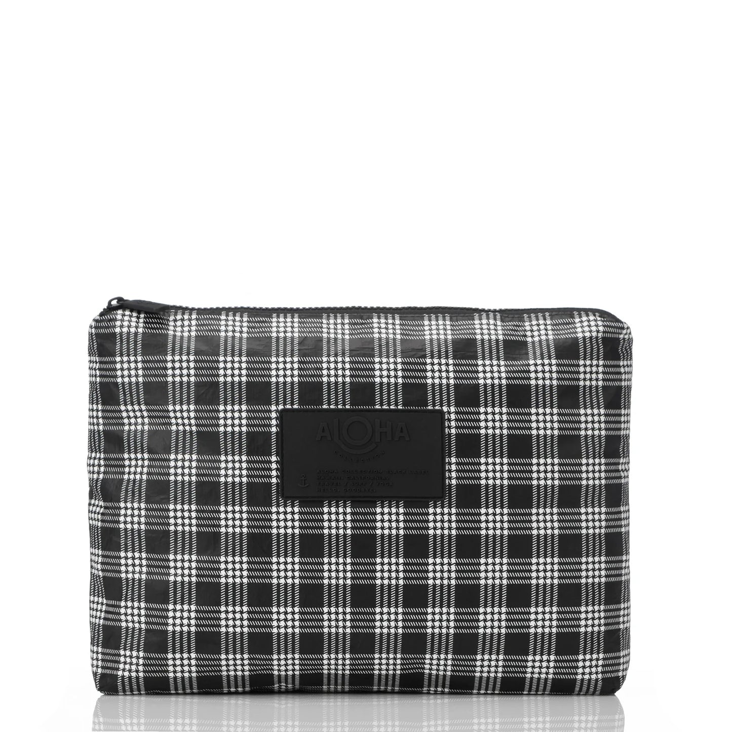 Mid Pouch - Black On White Palaka