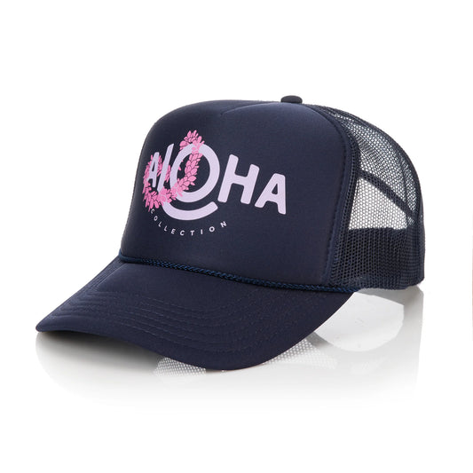 Lei Aloha Trucker - Lilac on Navy